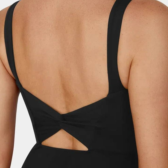 Halara Twisted Split Midi Dress Black Size L NWT - Picture 4 of 10